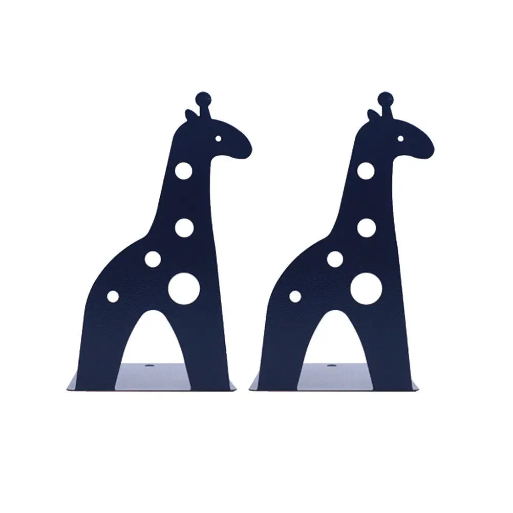 2Pcs Giraffe Bookends Metal Nonskid Book Supports for Home Office School Desk Shelves Book Stoppers Bookends Shelves