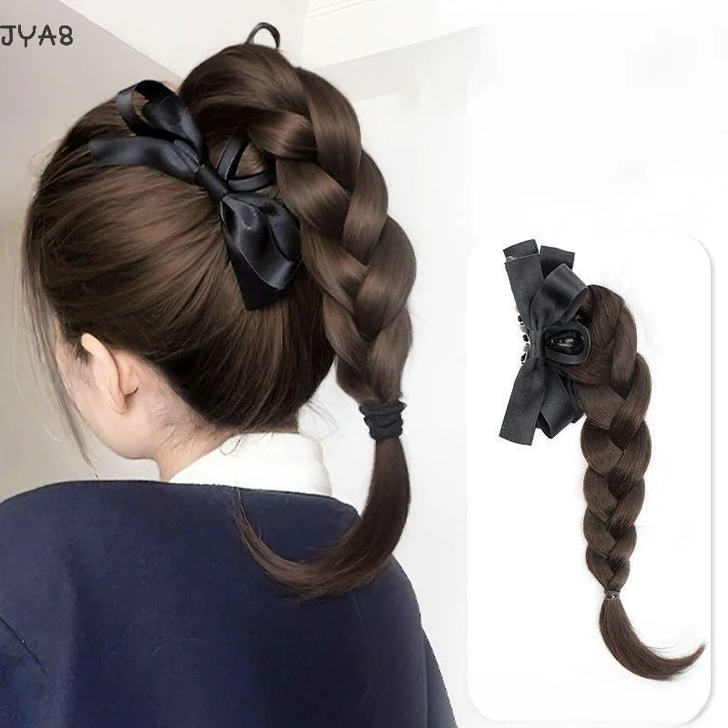 Synthetic Claw Clip Ponytail Wig Fluffy Curly High Ponytail Increase Hair Volume High Ponytail Can Be Braided Wig Braid