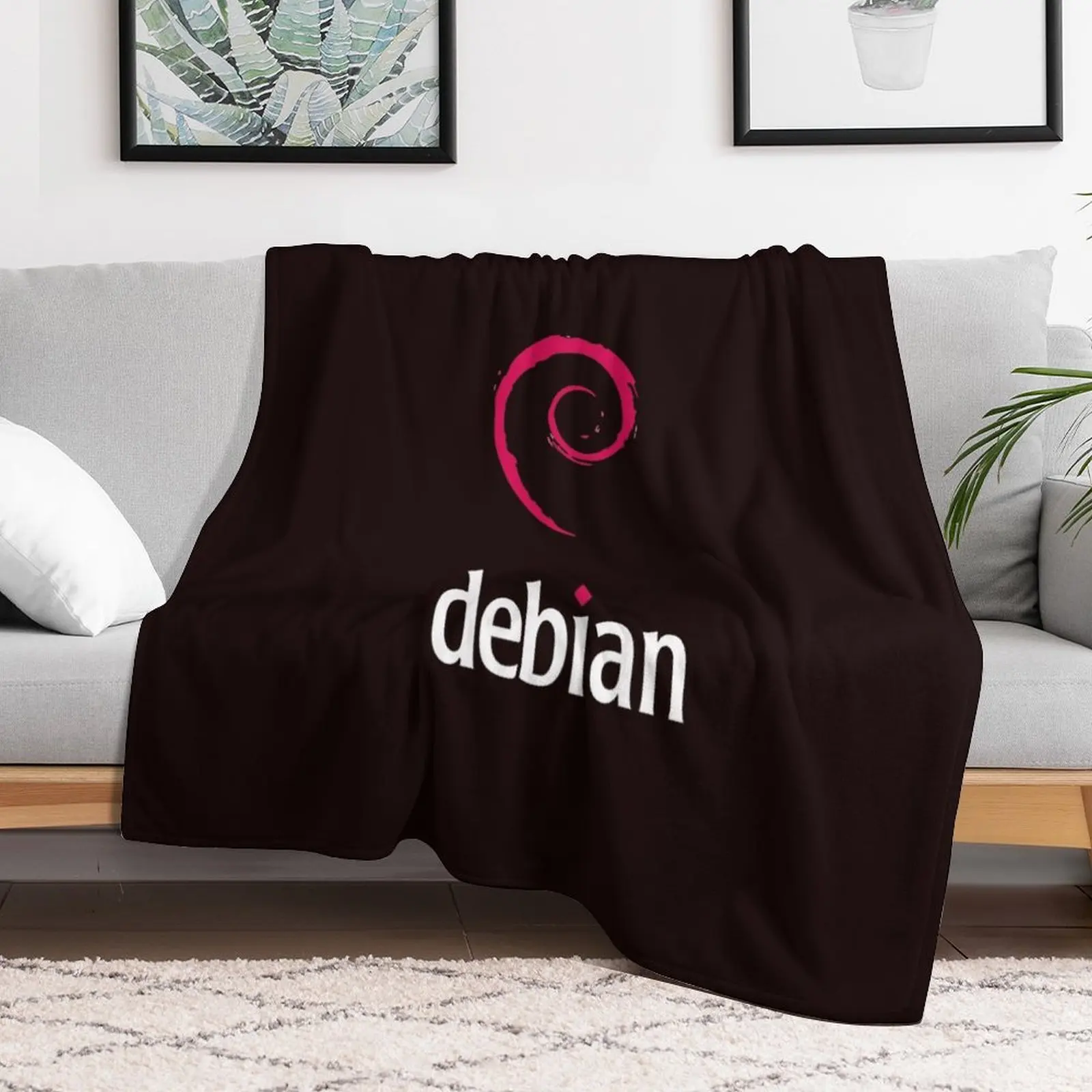 Debian Essential T-Shirt Throw Blanket Camping Retros Blankets Sofas Of Decoration Blankets