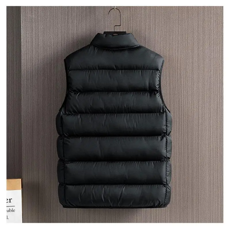 Vest Jacket Winter Men Plus Size 4XL 5XL 6XL Warm Sleeveless Jackets Zipper Vest Coat Autumn Stand-up Collar Casual Waistcoat