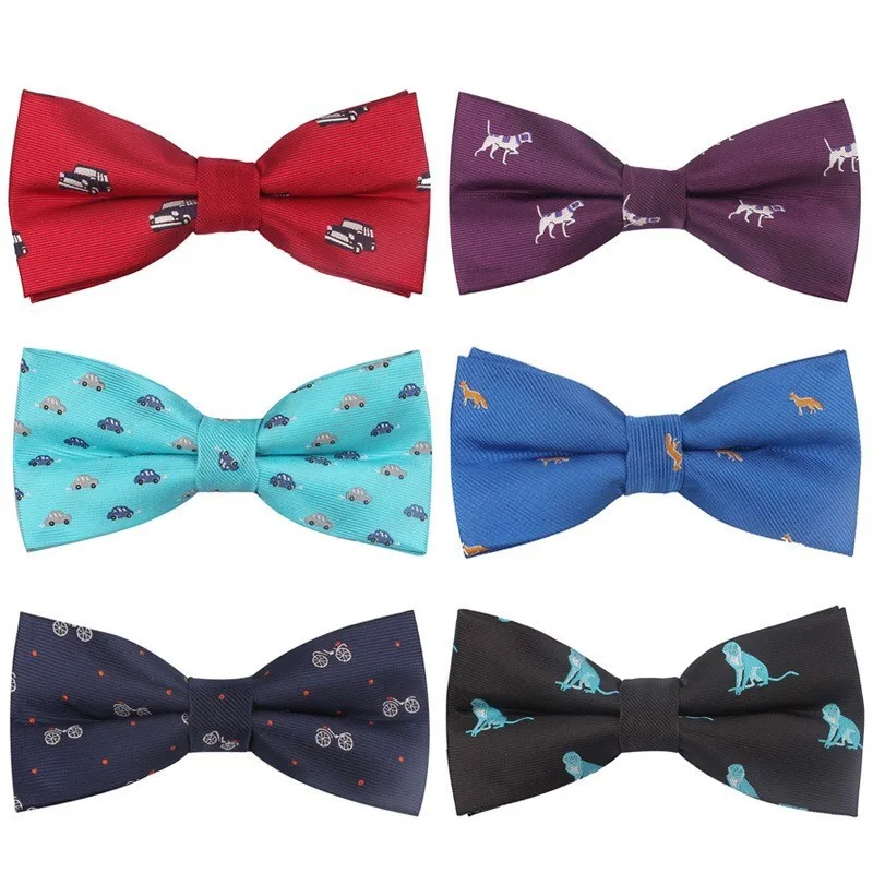 Nový pánské kreslený opice jízdní kolo bowtie pro muži polyesterová žakárové živočich luk přivázat svatební podnikání obleků bowties gravatas motýl