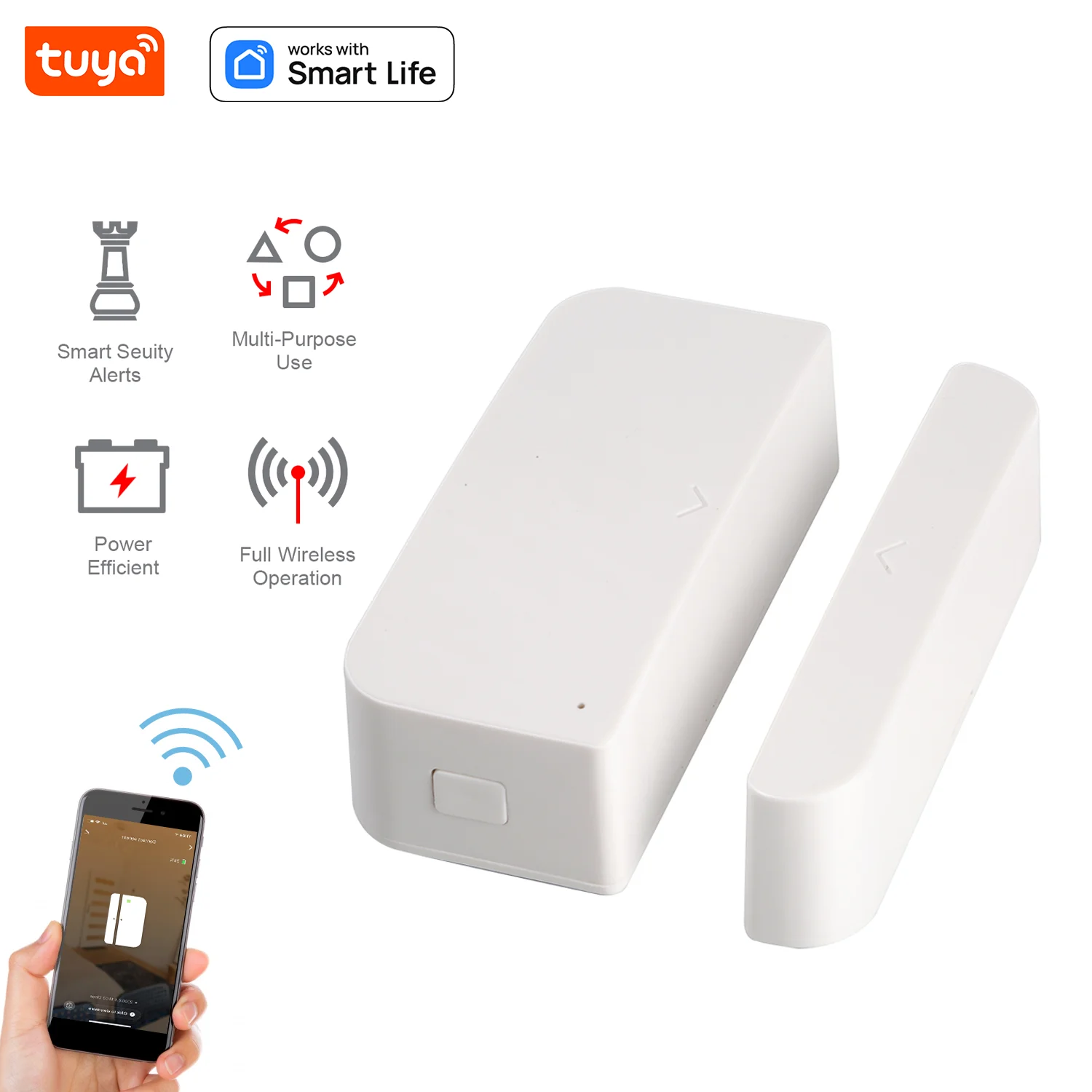 

Умный Wi-Fi датчик двери и окна Zigbee Smart Life App, безопасность дома, уведомления в режиме реального времени