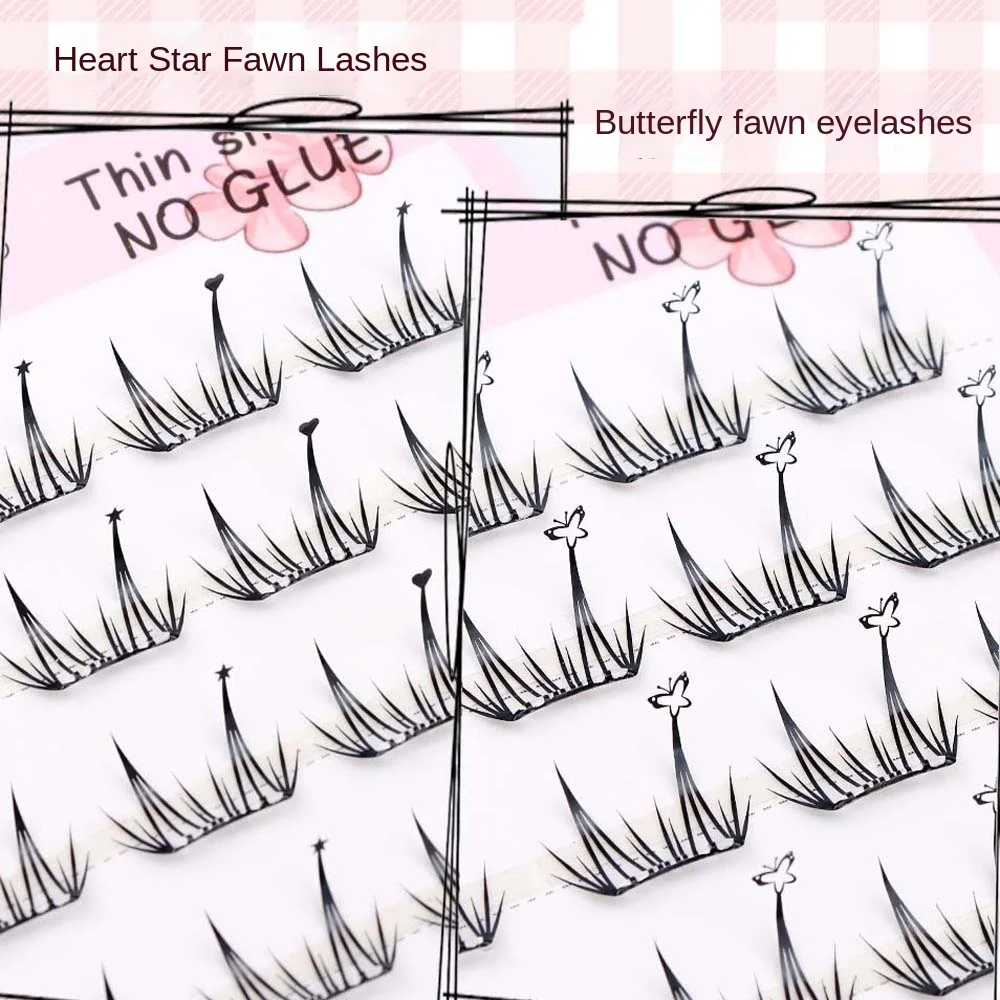 Segmented Creative False Eyelashes DIY Butterfly Love Heart Shape Individual Cluster Eyelashes 6-11.5mm Long Lasting