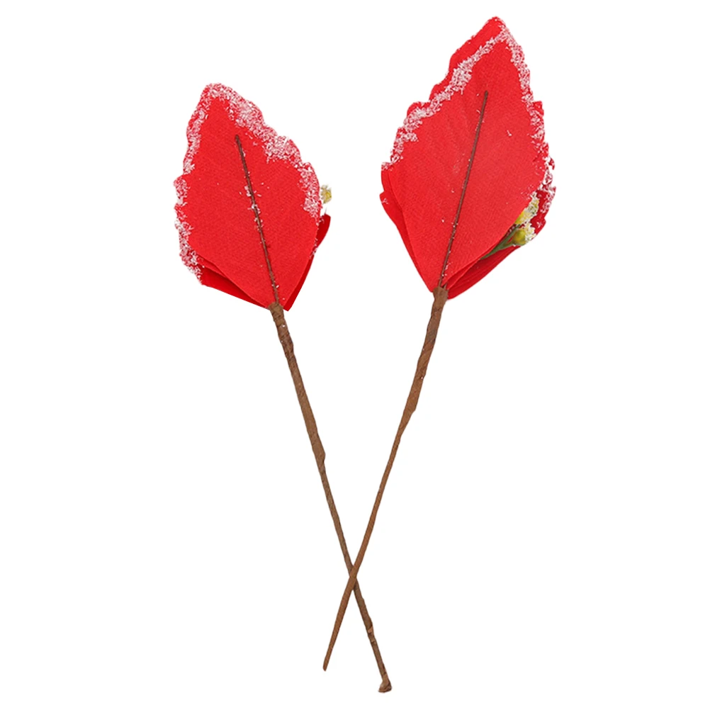 

2pcs Artificial Christmas Flowers Decoration for Vase Tree Wreath Red Cloth Pendant naments Reusable Long Time Use