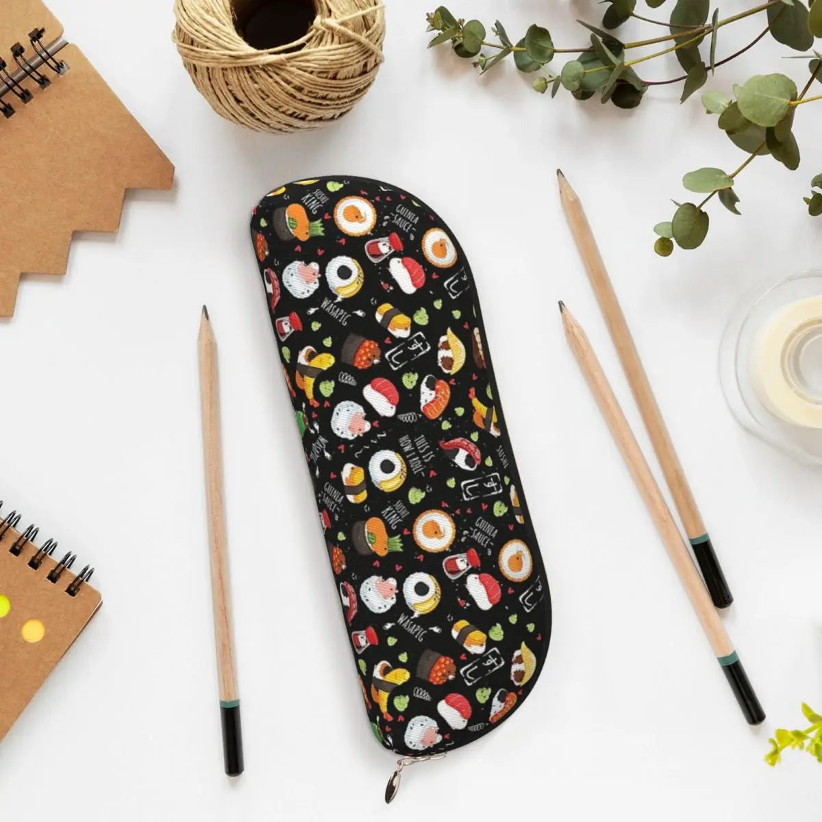 Japanese Guinea Pig Sushi Pencil Case Pencil Pouch Storage Stationery Supplies Big Capacity Pen Box Pencil Bag for Studen School