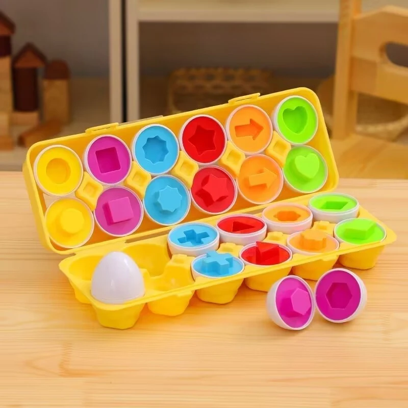 Baby Montessori Educational Toys Smart Eggs Alphabet Letters Shapes Matching Puzzle For Children 1 2 3 Years Toddler Games