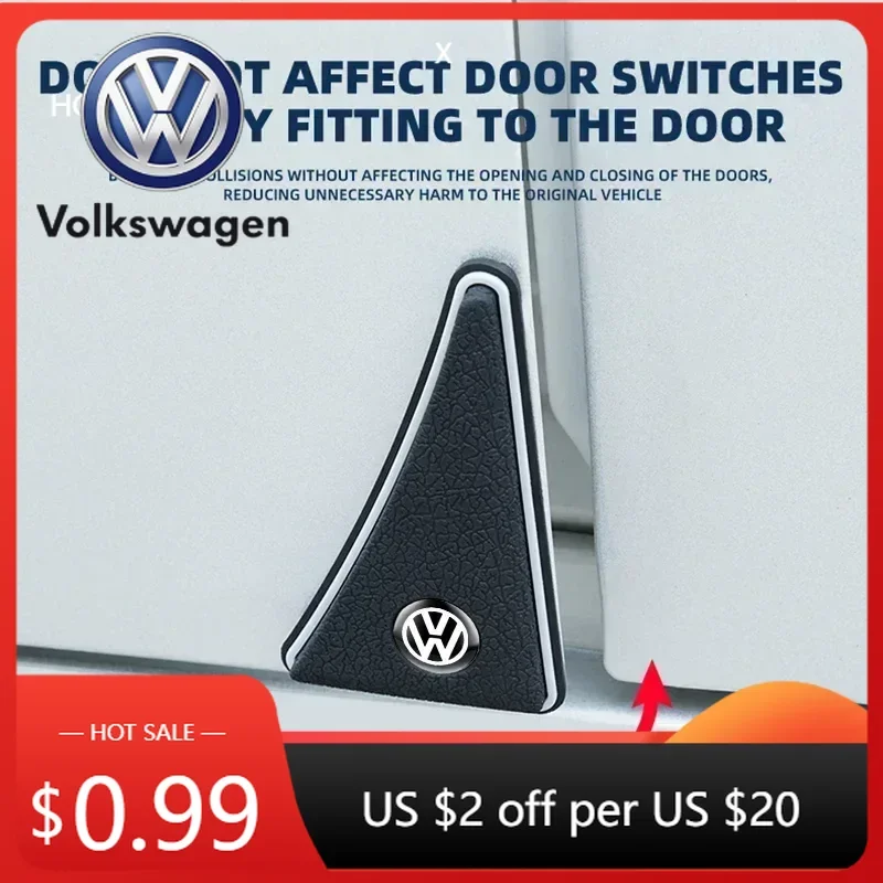 

For VW New Car styling Silicone Car Door Corner Anti-collision Cover Sticker For Volkswagen Tharu R Polo T5 GTI Tiguan R-Line