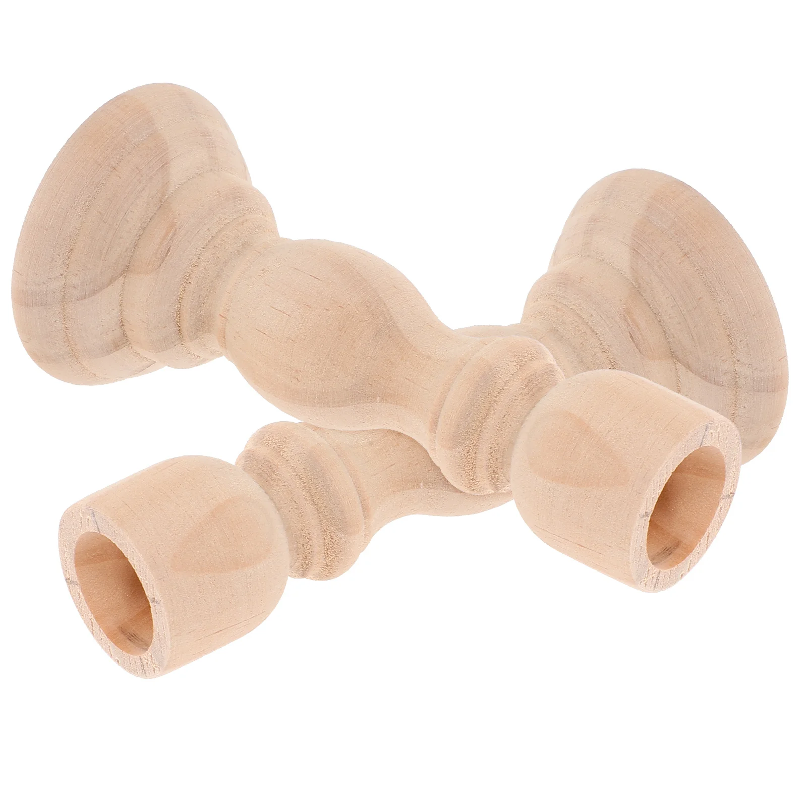 2Pcs Wooden Holder Exquisite Craftsmanship Rustic Taper Stand for Tabletop Decoration Home Decor