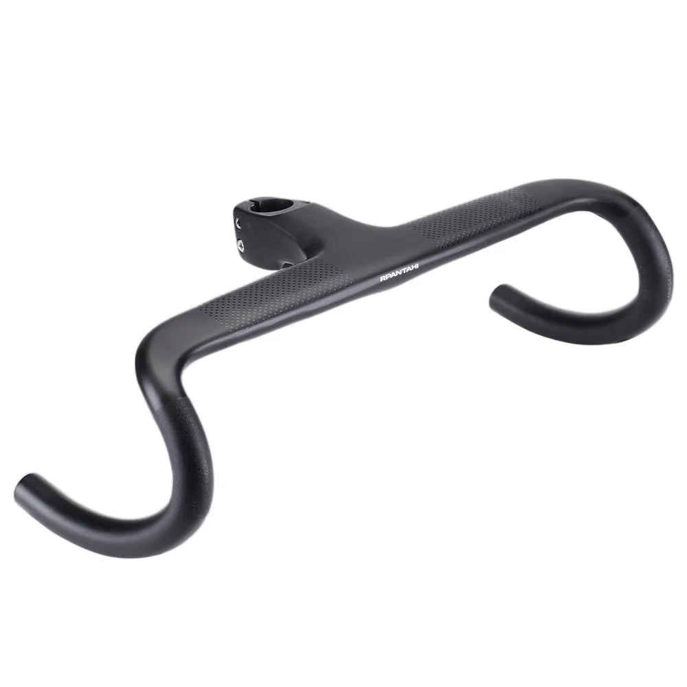 Image of Rennrad Vollcarbon Integriertes Cockpit Drop-Lenker -10 ° 360-440MM UD Mattierter Rennrad-Lenker mit Versteckter Führung Radzubehör