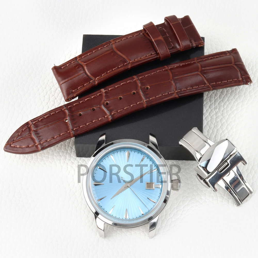 40mm Watch Case 35mm Dial NH35 Dial Hands Sunburst Dial Leather Strap for Cocktail Time Presage NH35 NH36 Movement Watch Parts