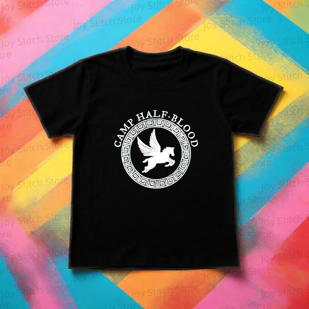

Camp Half-Blood Pegasus print men's T-shirt, Nordic fantasy novel T-shirt, cotton round neck, couple's outfit,summer casual wear