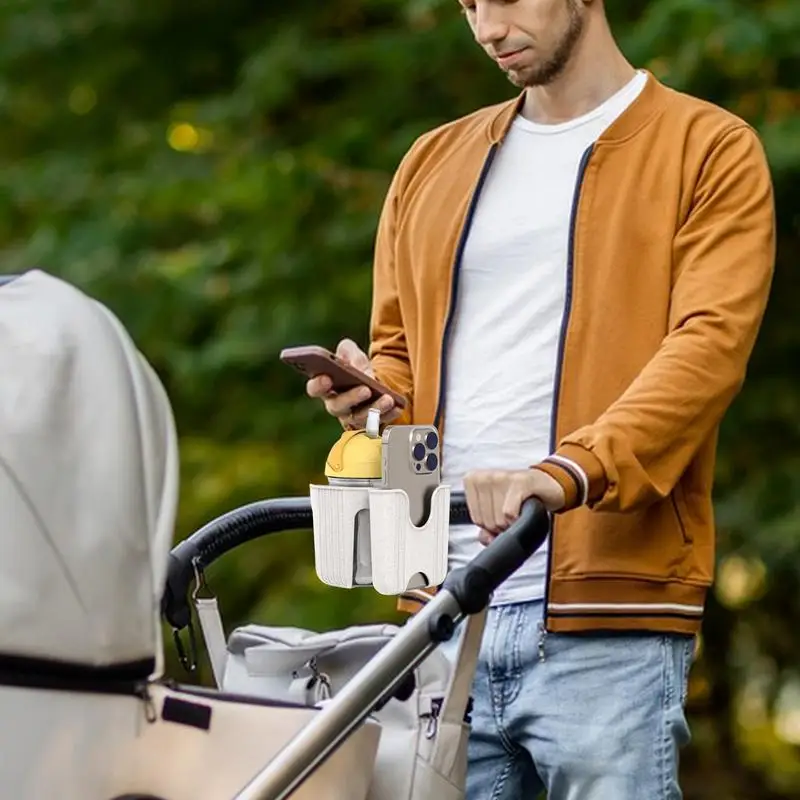 Porte-boissons pour poussette, porte-bouteille 2 en 1, porte-gobelet pour marcheurs, anti-brûlure, rotation de Louvain à 360 clics