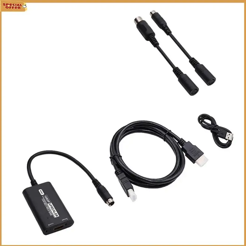 A69Z-محول متوافق 16/9 4/3 RGBS HD محول الفيديو وحدة التحكم ملحقات الألعاب لـ SEGA MD1 MD2 SNK