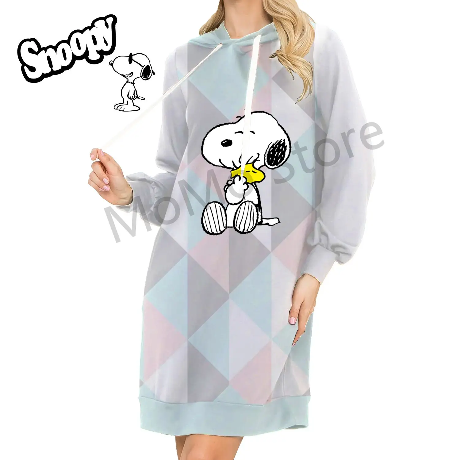 Snoopy Kawaii Women\'s Hoodies Dress Pullovers Youthful Woman Clothes High Quality Lovely Streetwear 3D Print Leisure Y2k New