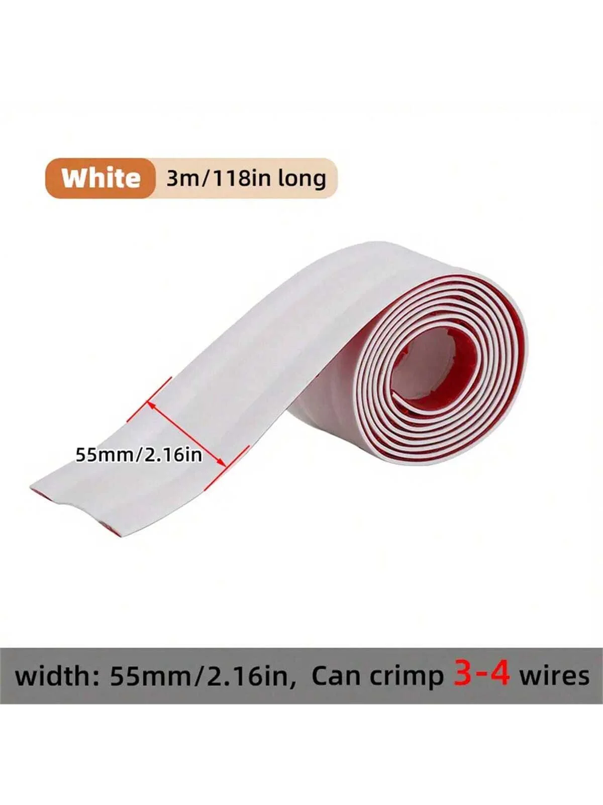 1pc 1/3mx5.5cm Flat Cable Tra Self-Adhesive Wire and Network Cable Management ﻿