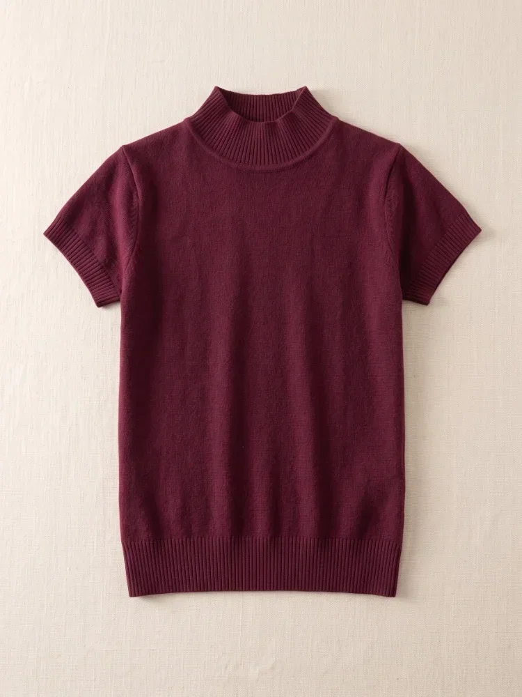 Modischer Einfarbiger Pullover Koreanischer Rollkragen Damen T-Shirt Lässige Vielseitige Oberteile 2026 Sommer Herbst Elegante T-Shirts – Detail 9