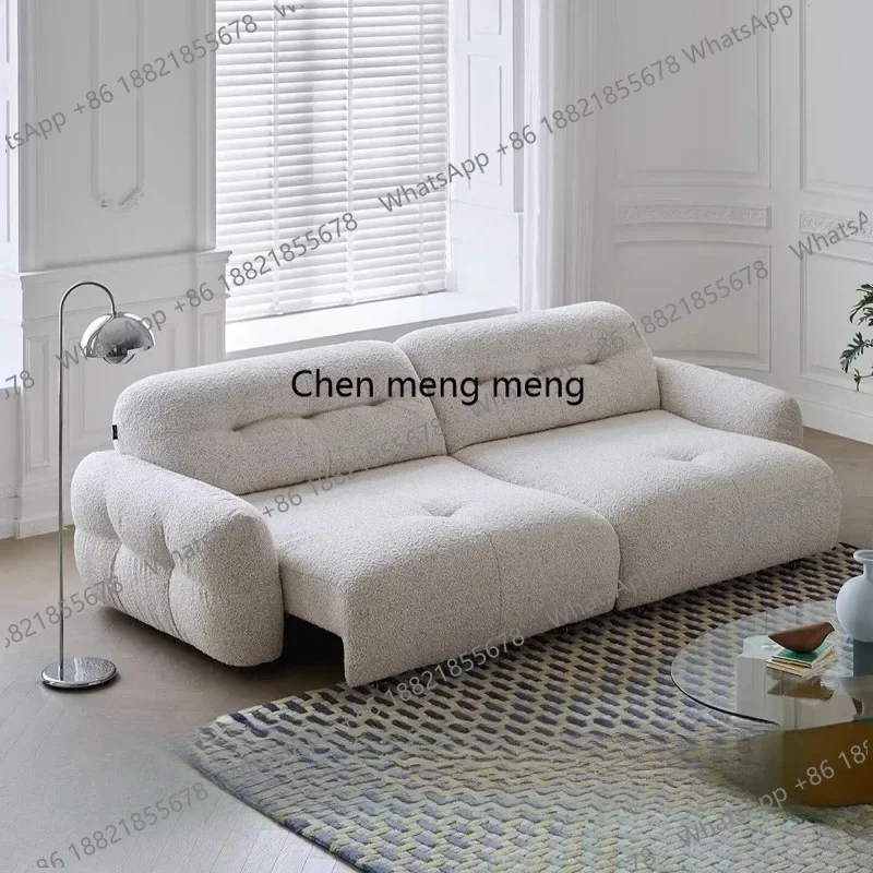 G153 French Vintage Designer Fabric Sofa Bed Living Room Modern Minimalist Electric Multifunctional Adjustable Nordic Comfort Co