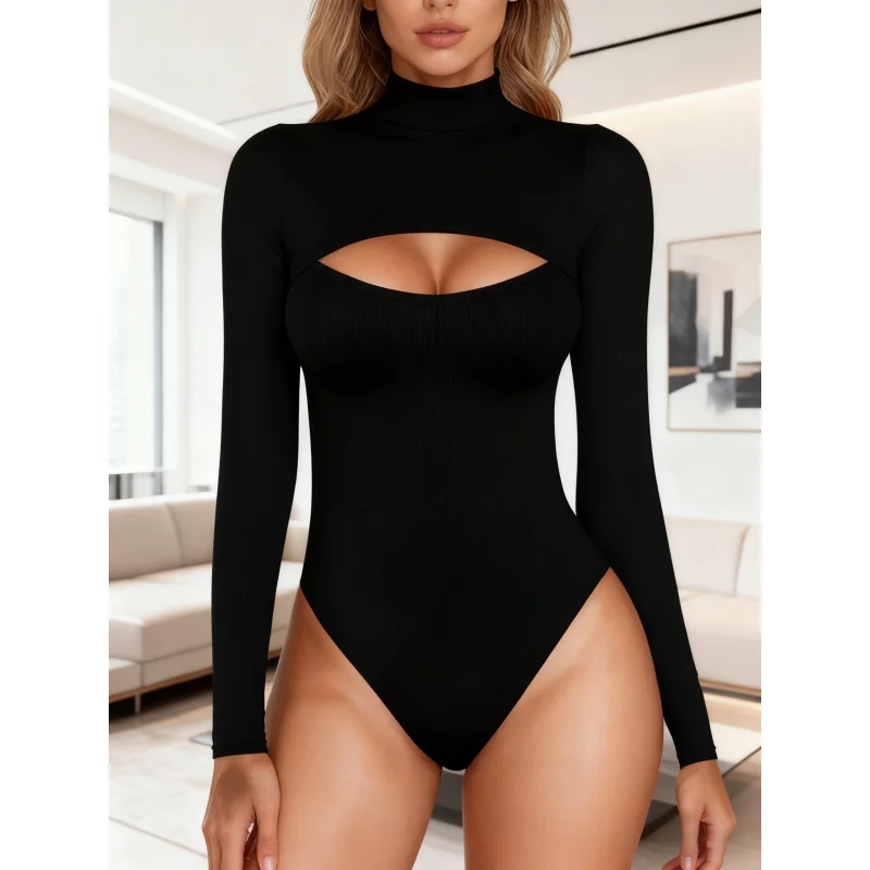 

Элегантный и стильный: женский топ с длинным рукавом и воротником-стойкой