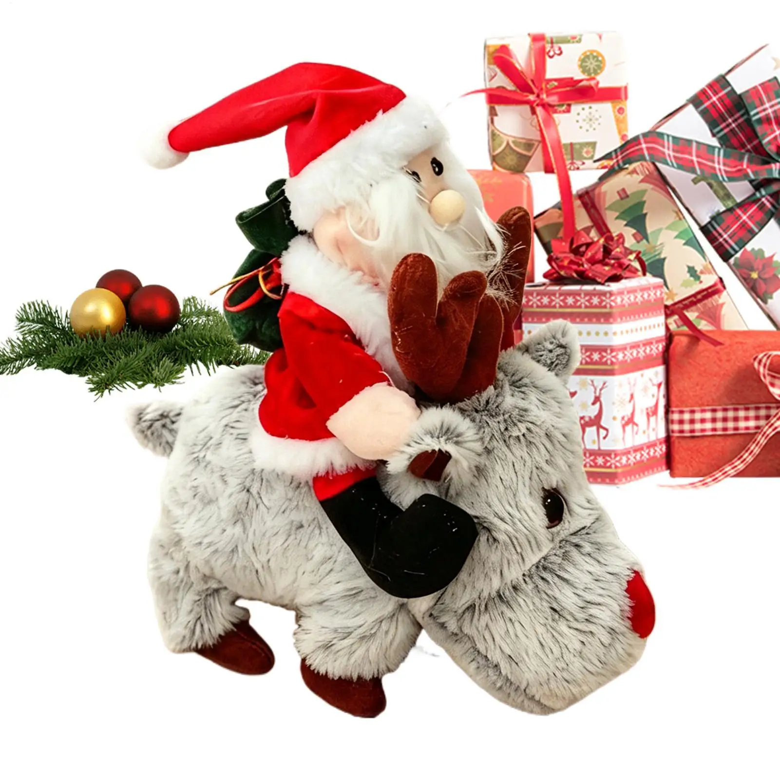 Christmas Santa Claus Toys Interactive Electric Figure Dolls With Music Santa Claus Music For Kid Boy Girls Holiday Winter Home