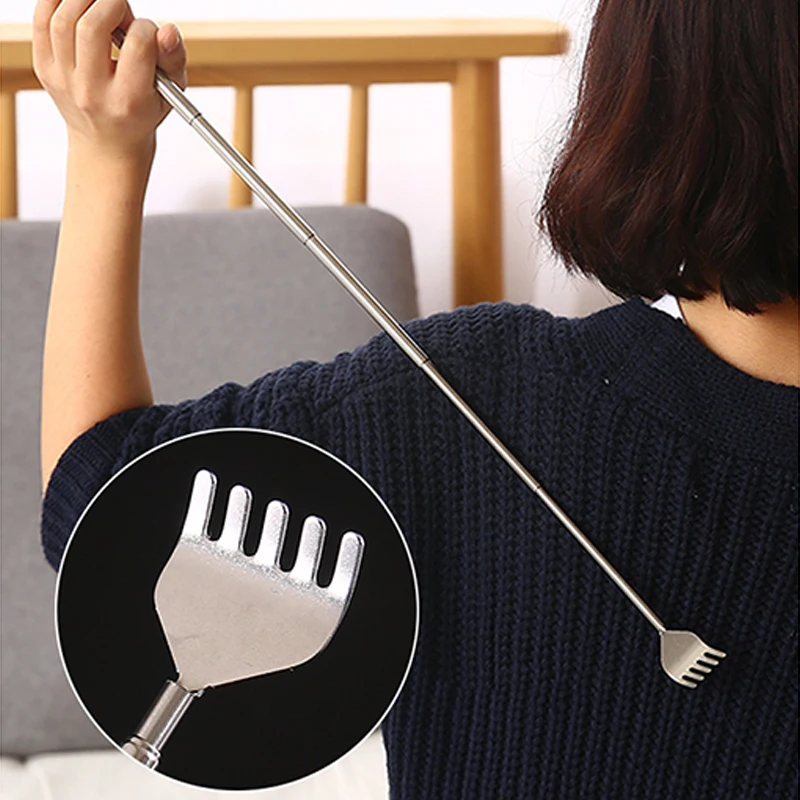 Stainless Steel Telescopic Back Scratcher Pocket Size with Pen Clip Massage Tool for Men And Women