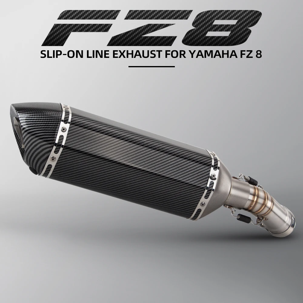 

FZ8N Exhaust Muffler For Yamaha FZ8 FZ8S Motorbike Escape Kit Slip on Line Adapter Pipe 470MM Tail Tube with DB Killer