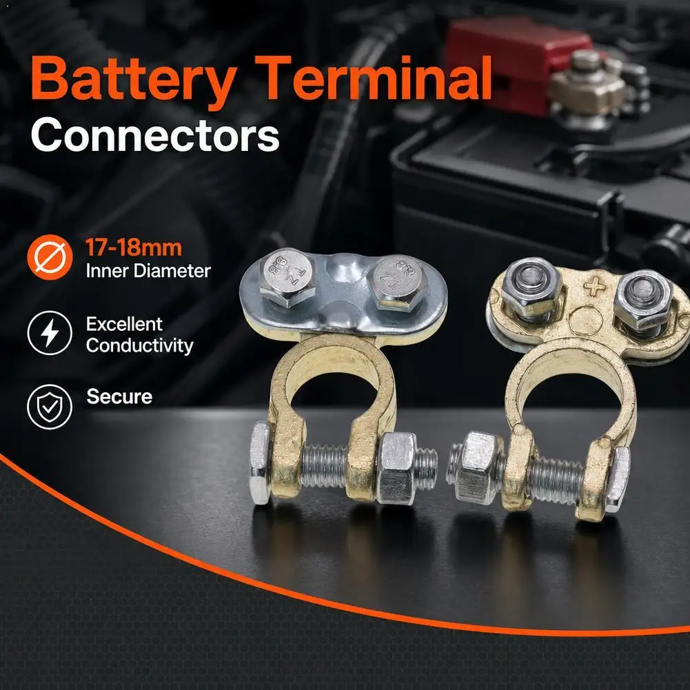 2Pcs 12V Car Battery Terminals Zinc Alloy Battery Posts Clamps For Car Truck Van Caravan Campervan Car Accessories