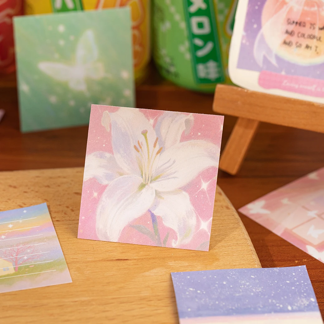 50sheets Kawaii Ins Sea Salt Star Language Mini Message Sticker Book DIY Diary Scrapbook Creative Decoration Cute Stickers view 3