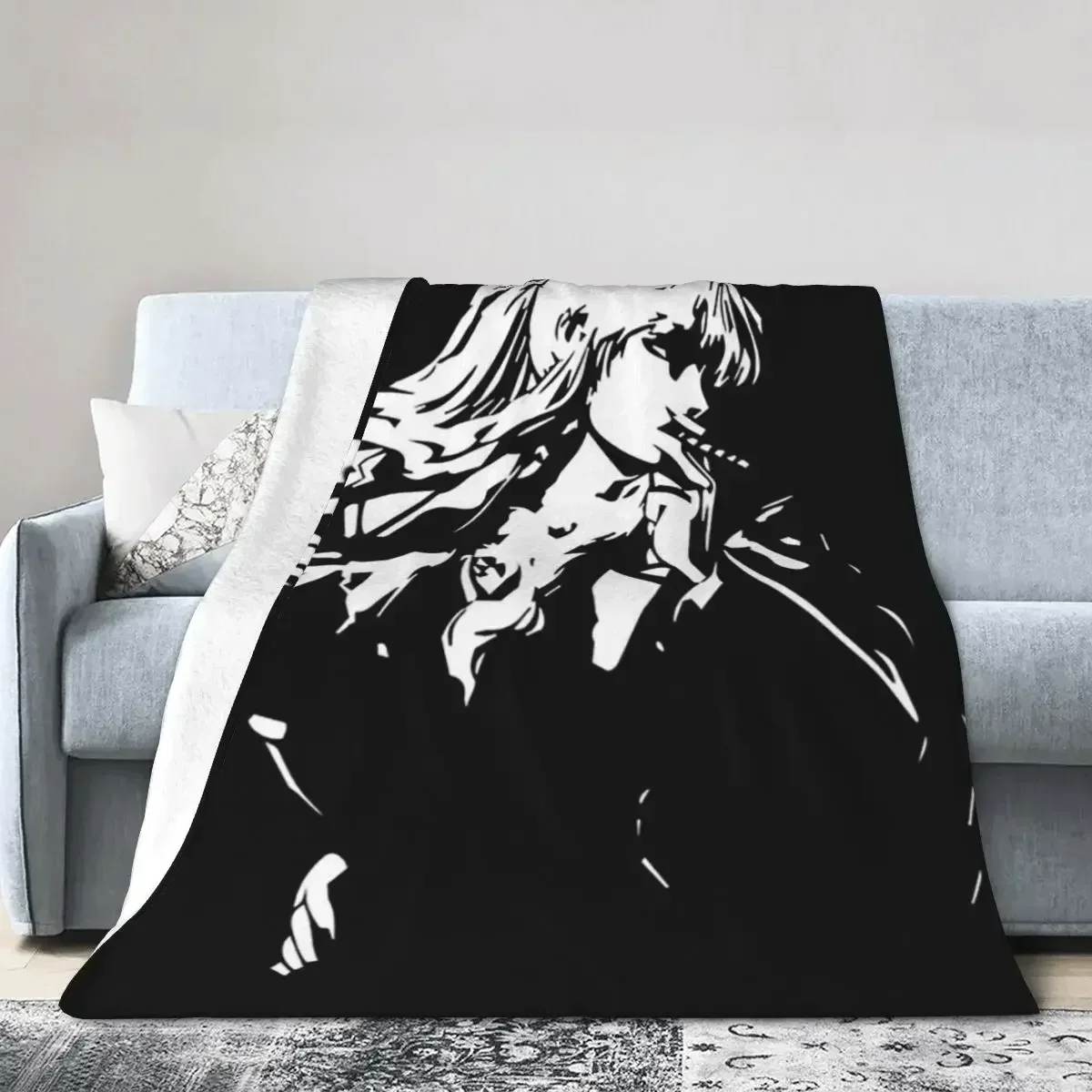

Black Lagoon Balalaika Blanket Soft Warm Flannel Throw Blanket Bedspread for Bed Living room Picnic Travel Home Couch