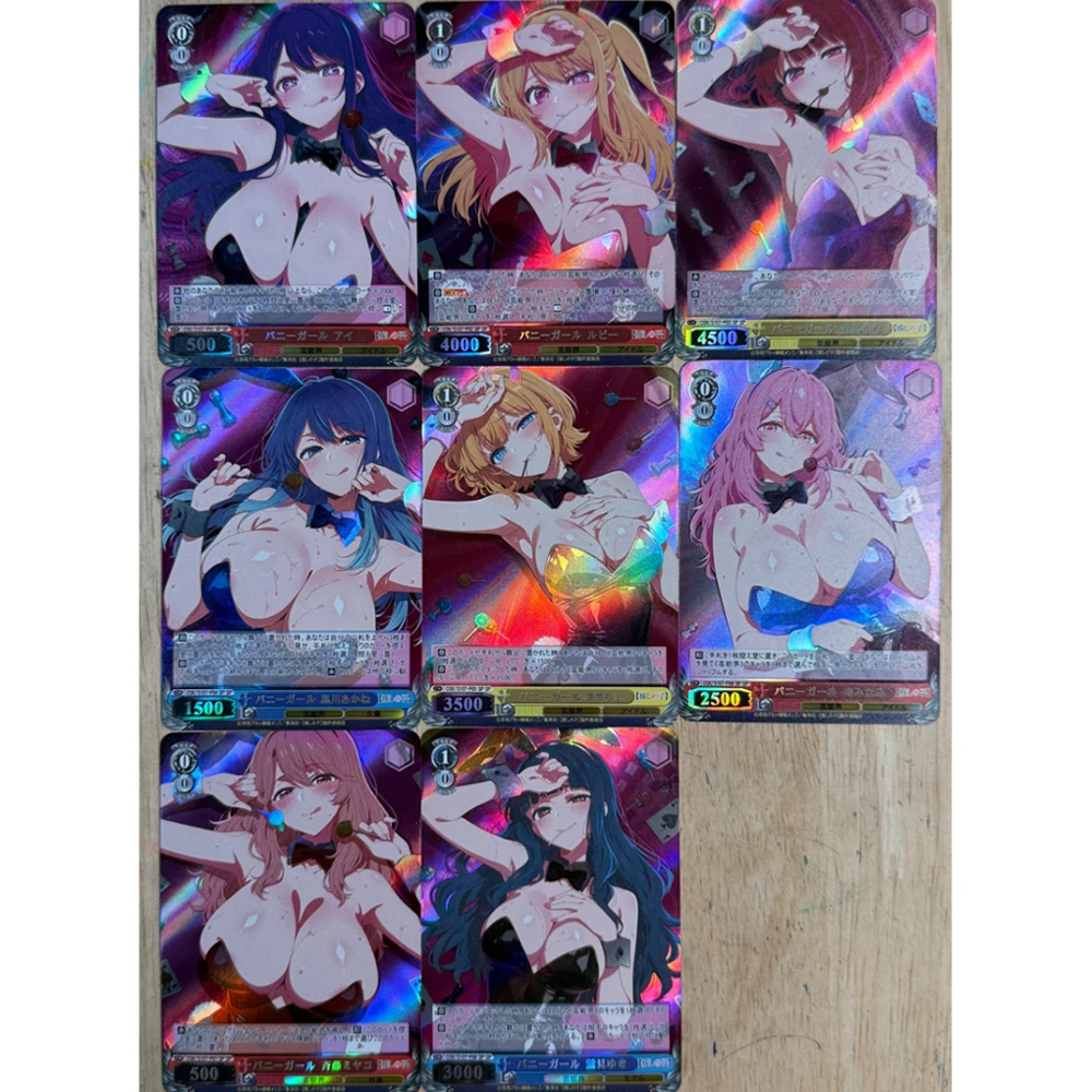 8 قطعة/المجموعة Waifu جمع بطاقة أنيمي OSHI NO KO Hoshino Ai Hoshino Rubii بطاقة توقيع التذهيب الانكسار حك بطاقة فلاش الهدايا