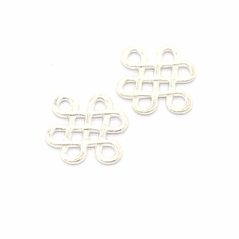 40pcs Antique silver color alloy Chinese knot Charms Pendants Necklace Beads for DIY Big Hole Beads Bracelets Charms J108