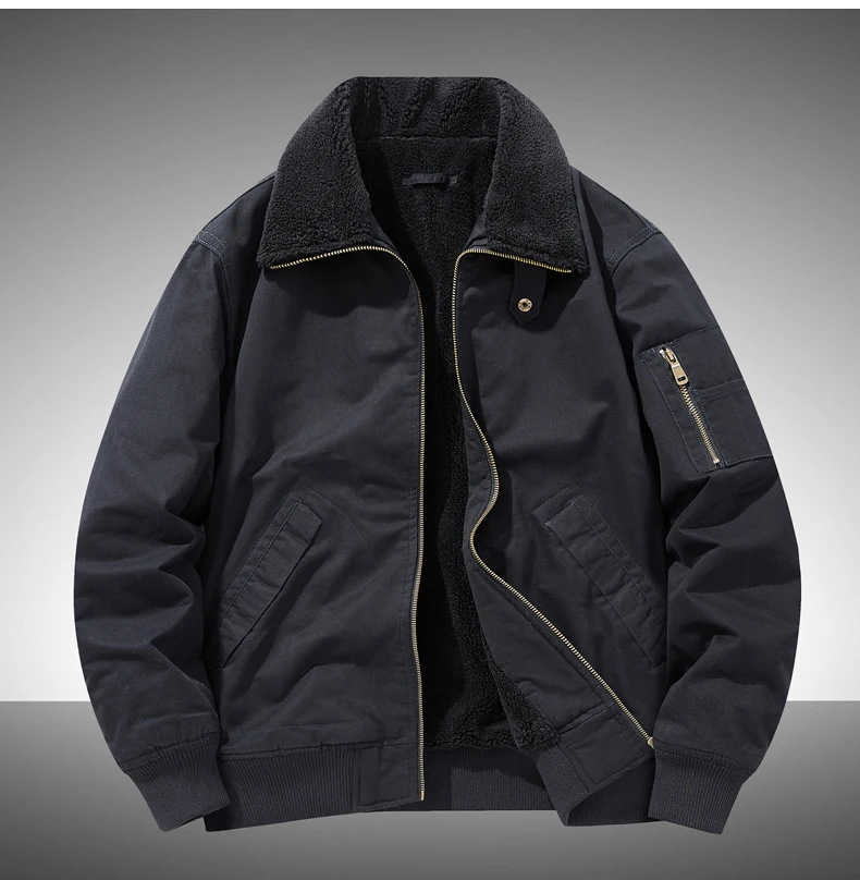 Fleece Lined Windproof Handsome Parkas Lapel Outerwear Men Cold Proof Thick Casual Parkas Versatile Warm Korean Style Parkas
