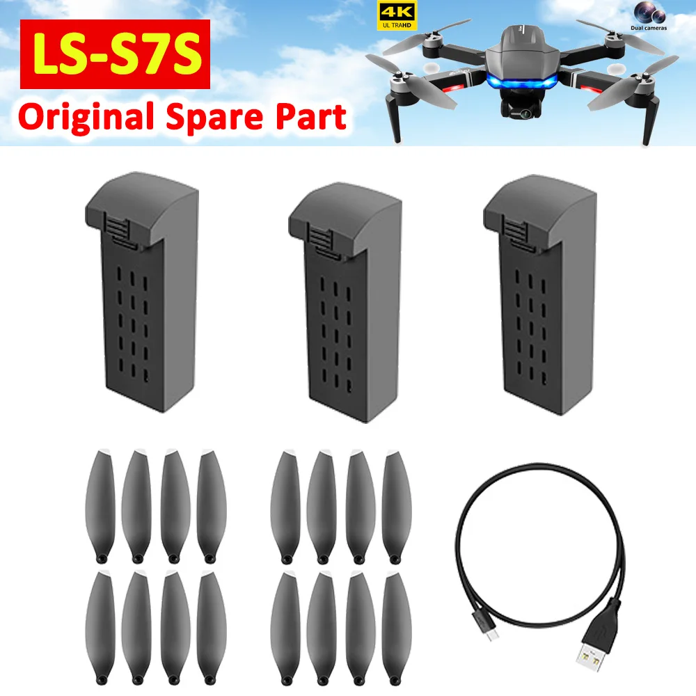 LSRC S7S GPS Drone Original Spare Part LS-S7S Motor Arm Front Rear Arm Propeller Blade Wing Battery USB Charger Cable Accessory