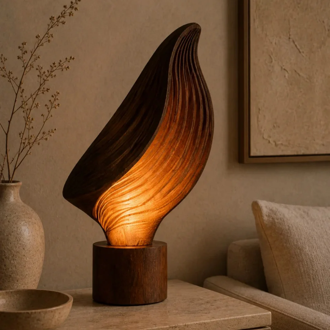 Multi-layer Wave-shaped Wooden Art Piece - Artistic Decoration - Modern Minimalist Style Living Room Tabletop Ornament - Gift