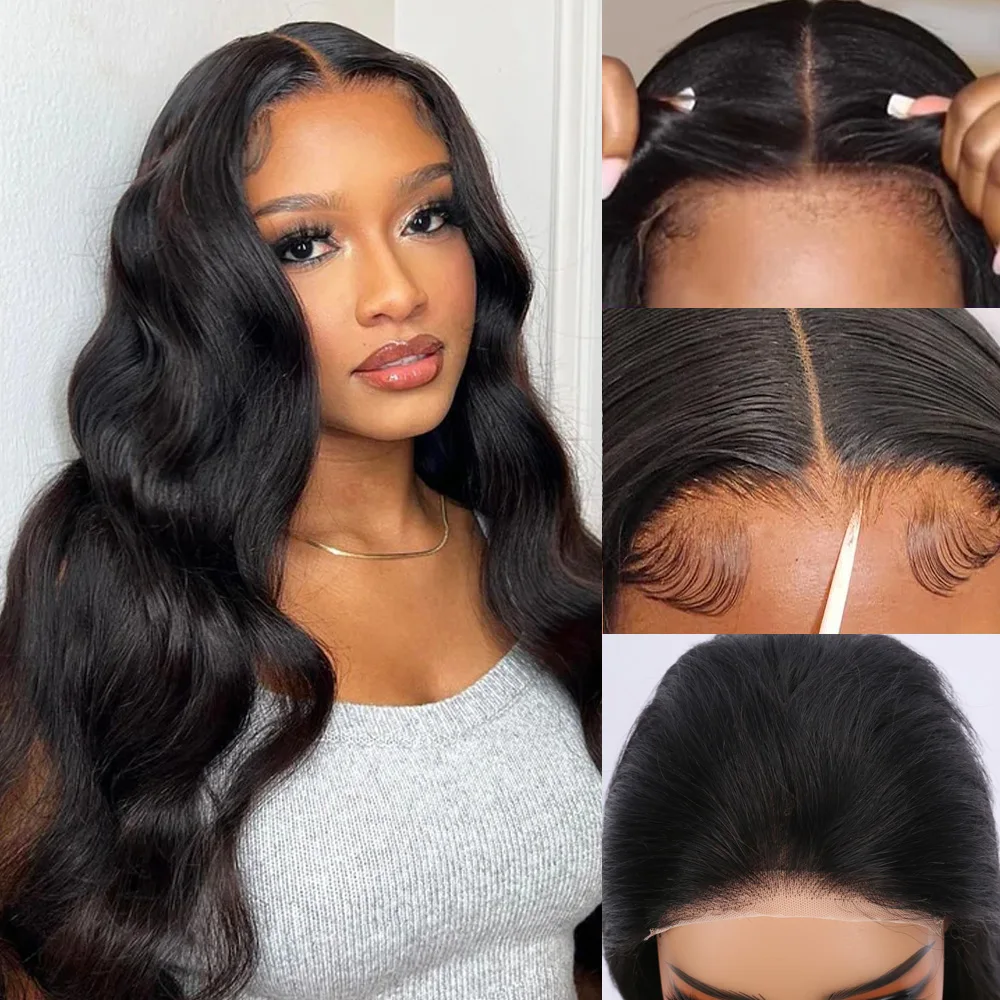 

Glueless Wigs Ready to Wear Body Wave Human Hair Wigs 5x5 HD Transparent Lace Closure Wig Lace Frontal Wig Pre Cut Pre Pluck