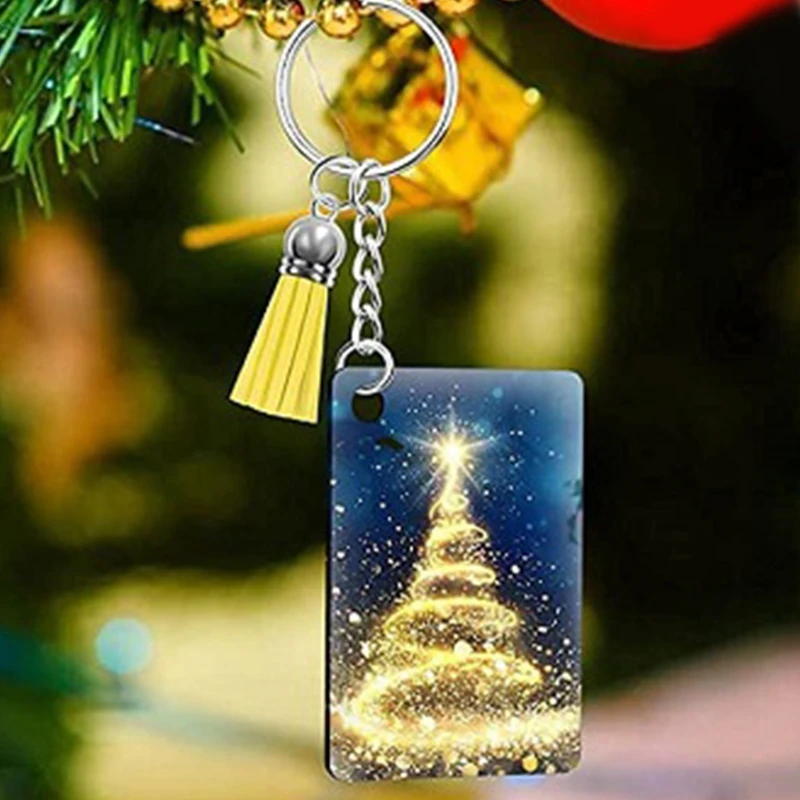 Sublimation Blank Keychain Heat Transfer MDF DIY Double-Side Printed Keychain