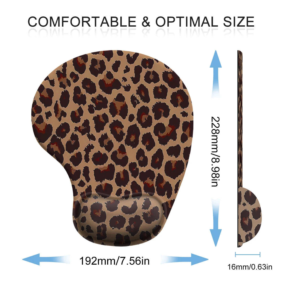 Leopard Print Mouse Pad Wrist Ergonomic Soft Anti-Slip Wrist Rest Support Mat Computer Mouse Pad for Office  PC