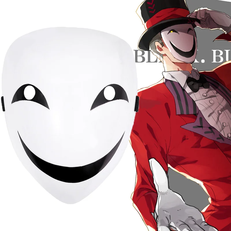 Anime Lächeln Voll gesichts maske schwarz Kugel Cosplay Anime Gesicht Kopf bedeckung Halloween Geschenke Karneval Maske Requisiten Helm Zubehör