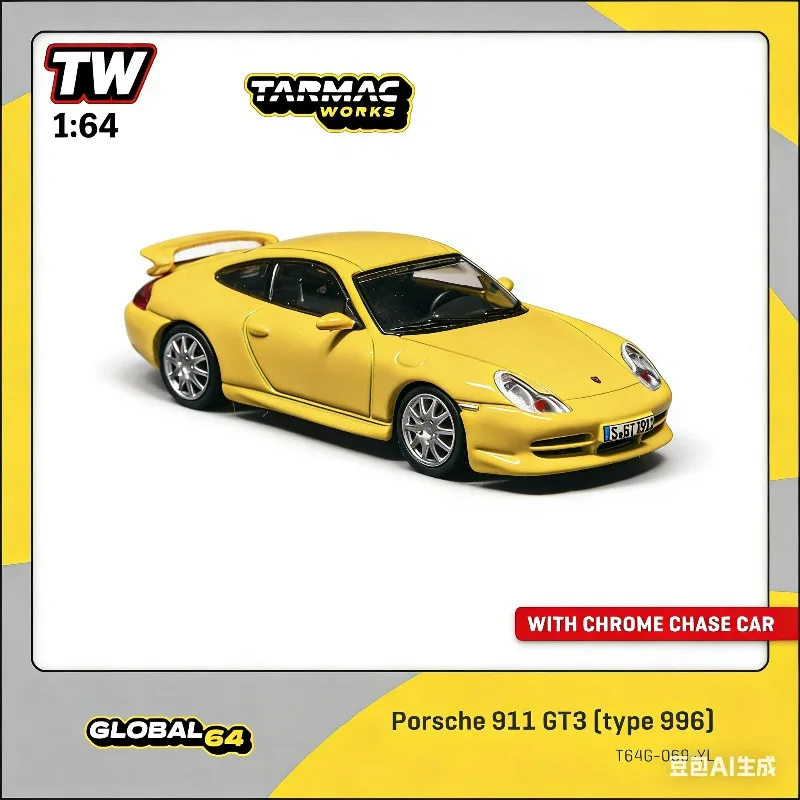 

TW 1:64 911 GT3 (тип 996) Статическая модель автомобиля из литого сплава, праздничный подарок для мальчиков, коллекционный предмет для взрослых, украшение для дома.