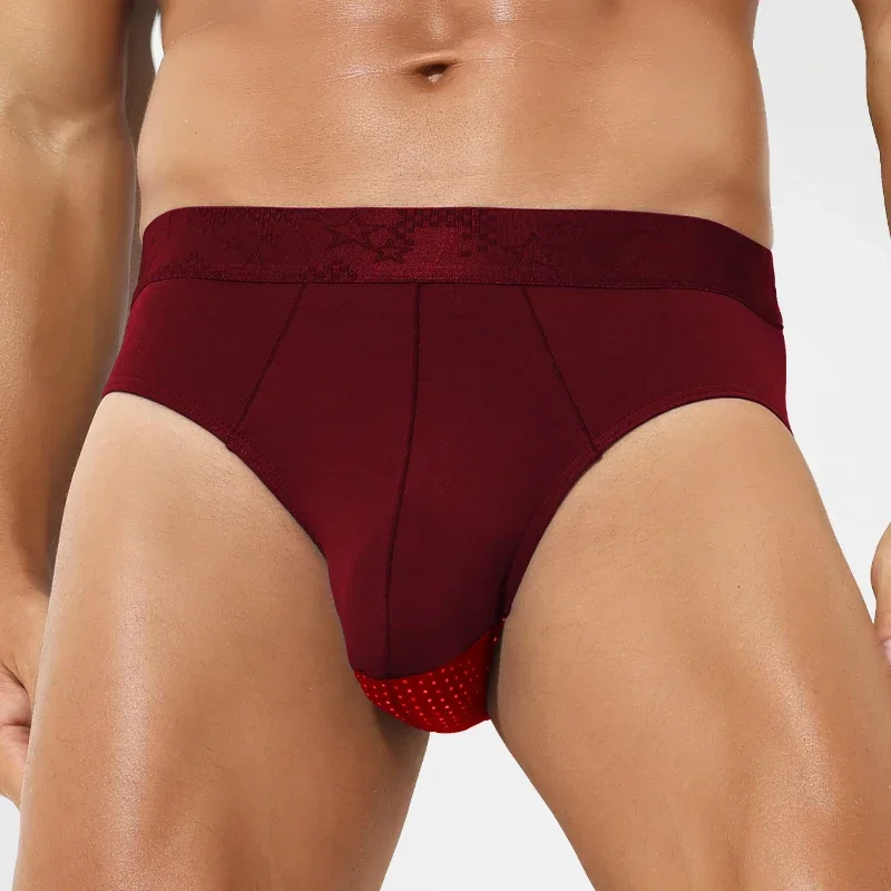 5 قطع من الملابس الداخلية لدعم الصفن، سراويل مثلثة للرجال، سراويل صيفية رفيعة مشروط، شبكة قابلة للتنفس من الحرير الجليدي، مقدمة قصيرة مثيرة