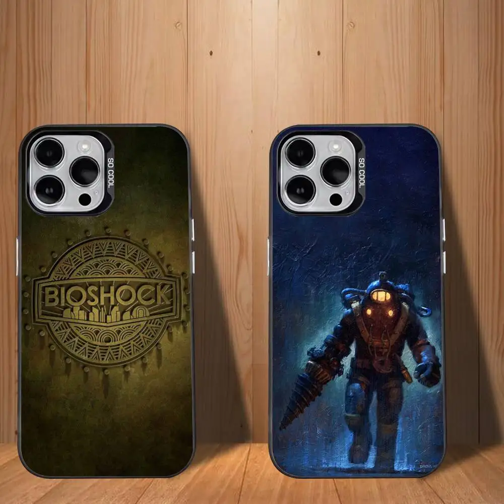 

Чехол для телефона B-BioShock-ES Game для iPhone 17,16,15,14,13,12,11, Mini,Pro,SE,MAX, белый матовый противоударный чехол