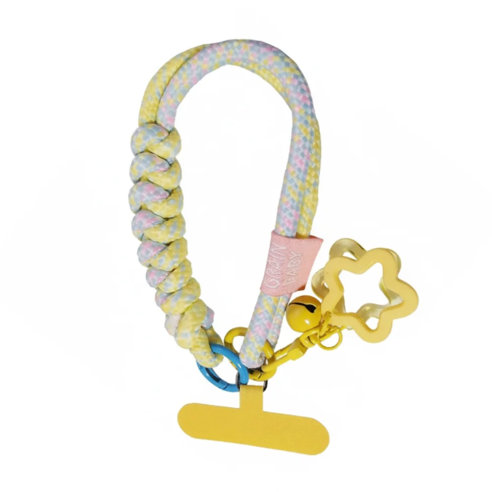 

Брелок-звезда, плетеный ремешок для телефона, защита от потери, короткий разноцветный шнурок-плетенка для мобильного телефона, подвеска для чехла телефона