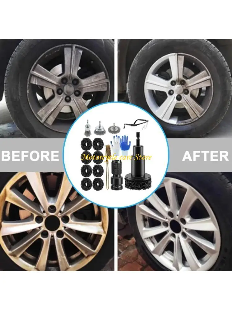 U75F Wheel Center and Brake Disc Cleaning Set with Abrasive Attachments