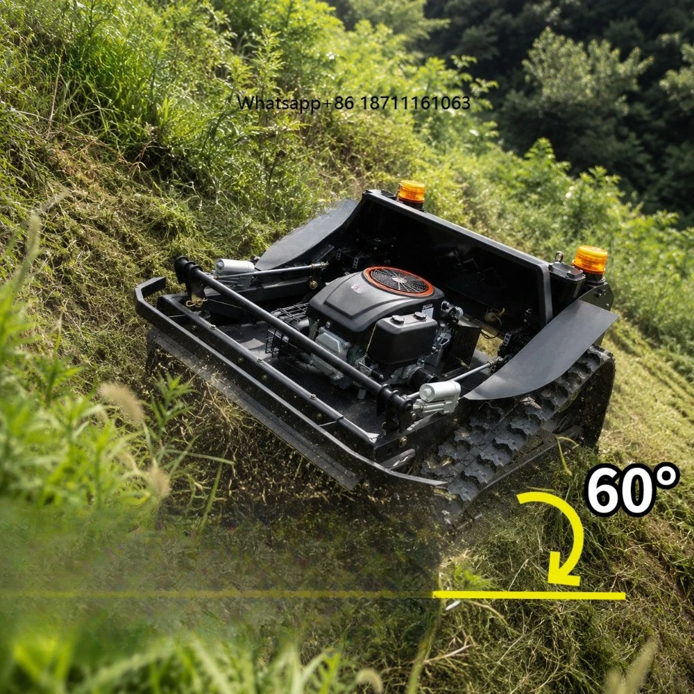 Air Cooled Engine 48V Self Locking Servo Motor Cutter Grass Mower Rc Remote Control Lawn Mower Crawler zero Mower