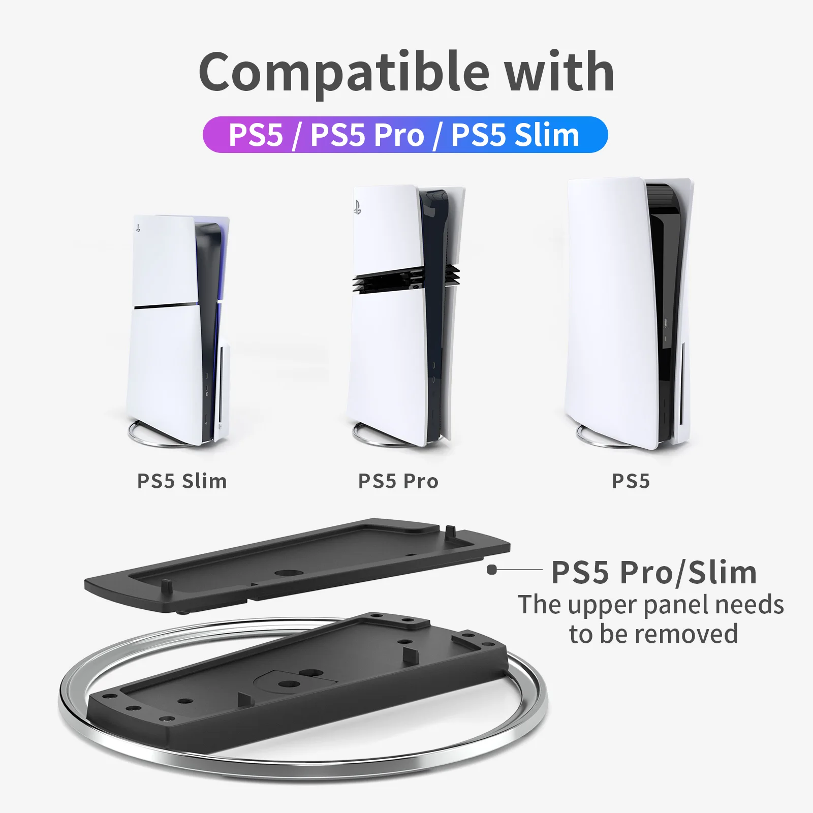 Draagbare metalen verticale standaard voor PS5 Slim/Pro digitale schijfversie Antislipbasishouder voor PS5 Pro Console-accessoires