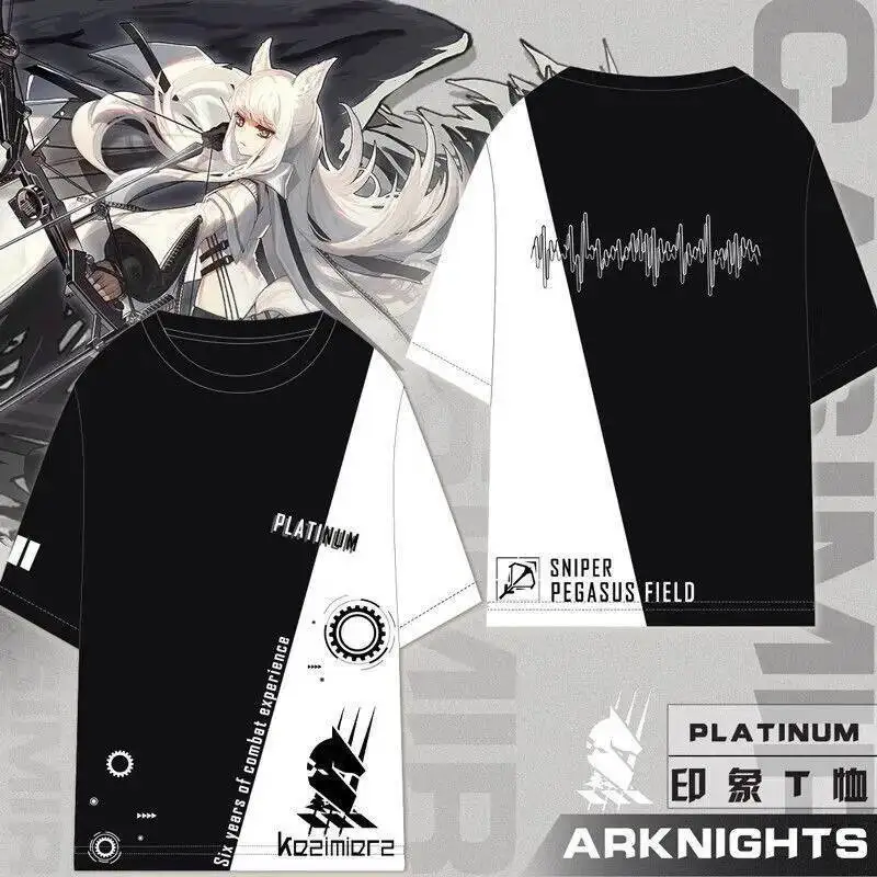 

Anime Game Arknights Cos Platinum Surtr Operator Unisex 2025 Commuting Simplicity Shorts Short Sleeves Hanori Gift