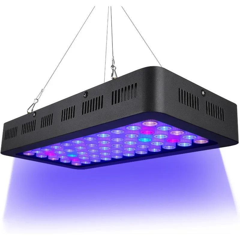 home.LED Aquarium Light 165W Full Dimmable for Fish Coral Reef Growth in Freshwater and Saltwater with White Blue LPS