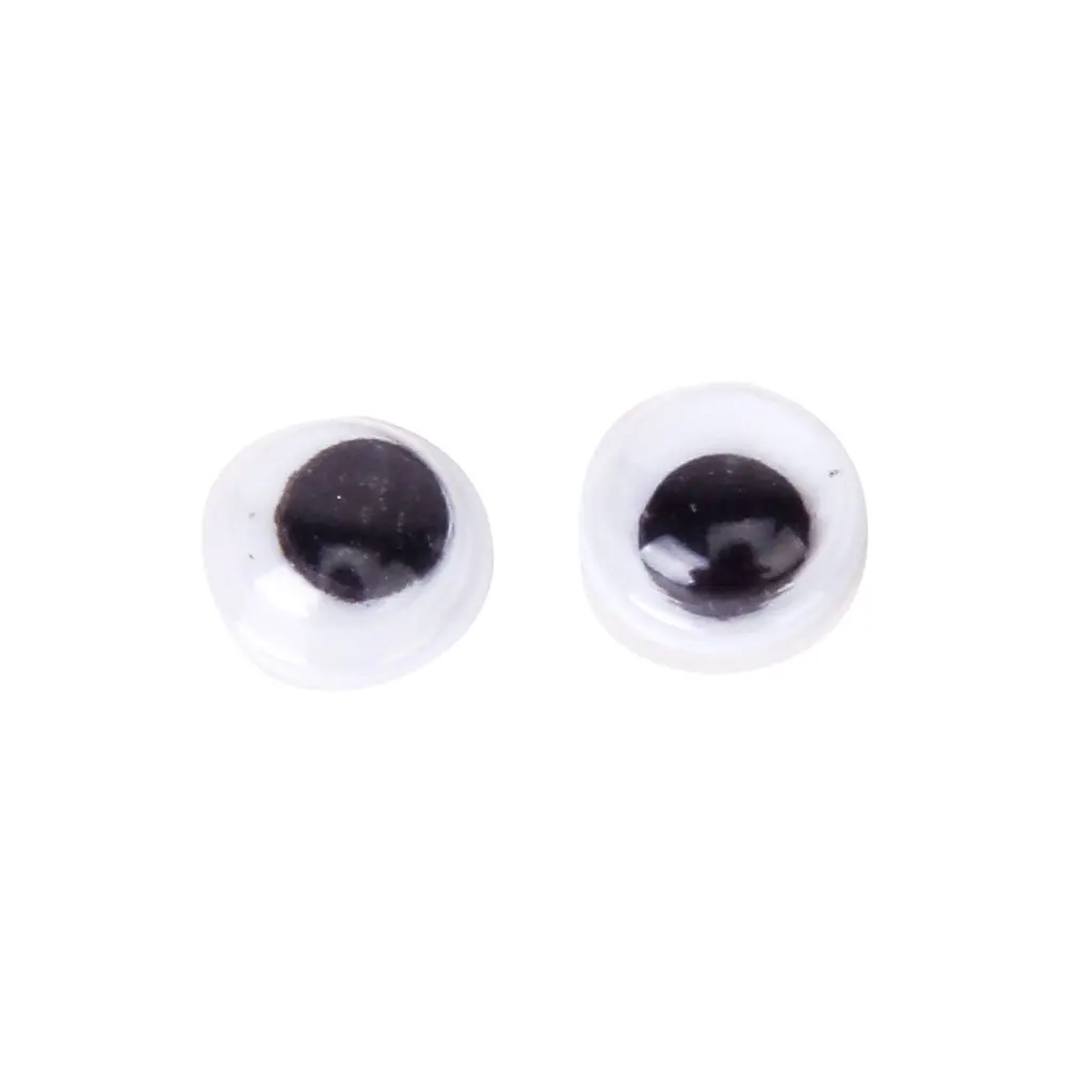 100Pcs Round Moving Movable Wiggly Wiggle Craft Eyes Glue On Sticker 10mm