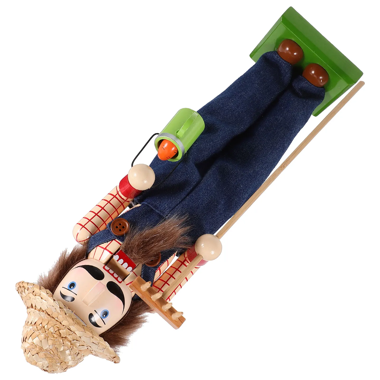 

Wooden Nutcracker Hand Painted Traditional Straw Hat Christmas Decor Desktop Xmas Nutcracker Table Ornament Holiday Gift