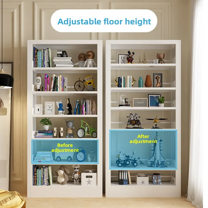 Multi-purpose Steel Book Display Rack Adjustable Shelves Double-sided Storage Sturdy Metal Floor-standing Library Bookshelf For
