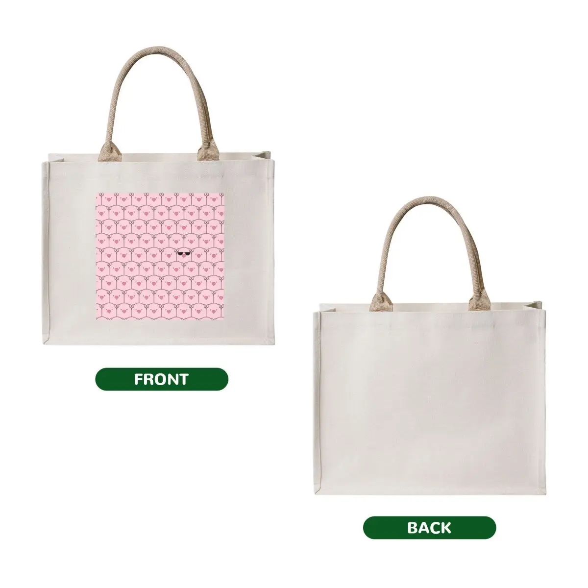 That Cool Pig Tote Bag tote bag university shopper bag women canvas Portable shopping